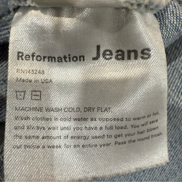 Reformation Cyprus Ultra High Rise Skinny Denim Jeans Womens 24 Light Blue Wash - Picture 10 of 10